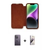 MARSİLYAN™- iPhone 13 Pro Max Kılıf Siluet Minimal Serisi - Siyah Bilvis 3D Mat Cam Ekran Koruyucu + Neon Fosforlu Kamera Lens - BZ