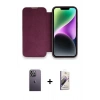 MARSİLYAN™- iPhone 13 Pro Max Kılıf Siluet Minimal Serisi - Siyah Bilvis 3D Mat Cam Ekran Koruyucu + Neon Fosforlu Kamera Lens - BZ