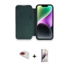 MARSİLYAN™- iPhone 13 Pro Max Kılıf Siluet Minimal Serisi - Siyah Bilvis 3D Mat Cam Ekran Koruyucu + Pers Alüminyum Kamera Lens - KI