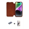 MARSİLYAN™- iPhone 13 Pro Max Kılıf Siluet Minimal Serisi - Siyah Bilvis 3D Mat Cam Ekran Koruyucu + Renkli Kamera Lens Koruma Cam - MI
