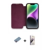 MARSİLYAN™- iPhone 13 Pro Max Kılıf Siluet Minimal Serisi - Siyah Bilvis 3D Mat Cam Ekran Koruyucu + Shine Kamera Lens Koruma Cam - PE