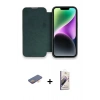 MARSİLYAN™- iPhone 13 Pro Max Kılıf Siluet Minimal Serisi - Siyah Bilvis 3D Mat Cam Ekran Koruyucu + Renkli Kamera Lens Koruma Cam - TU