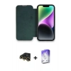 MARSİLYAN™- iPhone 13 Pro Max Kılıf Siluet Minimal Serisi - Siyah Bilvis 5in1 3D Magic Cam Ekran Koruyucu + Raze Metal Kamera Lens - GD