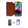 MARSİLYAN™- iPhone 13 Pro Max Kılıf Siluet Minimal Serisi - Siyah Bilvis 5in1 3D Magic Cam Ekran Koruyucu + Neon Fosforlu Kamera Lens - BZ