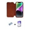 MARSİLYAN™- iPhone 13 Pro Max Kılıf Siluet Minimal Serisi - Siyah Bilvis 5in1 3D Magic Cam Ekran Koruyucu + Mavi Shine Kamera Lens Koruma Cam