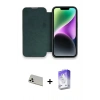 MARSİLYAN™- iPhone 13 Pro Max Kılıf Siluet Minimal Serisi - Siyah Bilvis 5in1 3D Magic Cam Ekran Koruyucu + Rainbow Kamera Lens Koruma Cam - BZ