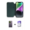 MARSİLYAN™- iPhone 13 Pro Max Kılıf Siluet Minimal Serisi - Siyah Bilvis 5in1 3D Magic Cam Ekran Koruyucu + Neon Fosforlu Kamera Lens - YL