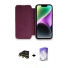 MARSİLYAN™- iPhone 13 Pro Max Kılıf Siluet Minimal Serisi - Siyah Bilvis 5in1 3D Magic Cam Ekran Koruyucu + Raze Metal Kamera Lens - GD
