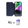 MARSİLYAN™- iPhone 13 Pro Max Kılıf Siluet Minimal Serisi - Siyah Bilvis 5in1 3D Magic Cam Ekran Koruyucu + Rainbow Kamera Lens Koruma Cam - MI