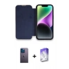 MARSİLYAN™- iPhone 13 Pro Max Kılıf Siluet Minimal Serisi - Siyah Bilvis 5in1 3D Magic Cam Ekran Koruyucu + Neon Fosforlu Kamera Lens - MI