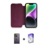 MARSİLYAN™- iPhone 13 Pro Max Kılıf Siluet Minimal Serisi - Siyah Bilvis 5in1 3D Magic Cam Ekran Koruyucu + Neon Fosforlu Kamera Lens - YL