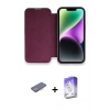 MARSİLYAN™- iPhone 13 Pro Max Kılıf Siluet Minimal Serisi - Siyah Bilvis 5in1 3D Magic Cam Ekran Koruyucu + Renkli Kamera Lens Koruma Cam - PE