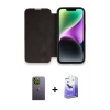 MARSİLYAN™- iPhone 13 Pro Max Kılıf Siluet Minimal Serisi - Siyah Bilvis 5in1 5D Magic Hayalet Cam Ekran Koruyucu + Neon Fosforlu Kamera Lens - YL