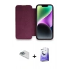 MARSİLYAN™- iPhone 13 Pro Max Kılıf Siluet Minimal Serisi - Siyah Bilvis 5in1 5D Magic Hayalet Cam Ekran Koruyucu + Pers Alüminyum Kamera Lens - SABE