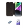 MARSİLYAN™- iPhone 13 Pro Max Kılıf Siluet Minimal Serisi - Siyah Bilvis 5in1 5D Magic Hayalet Cam Ekran Koruyucu + Shine Kamera Lens Koruma Cam - PE