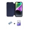 MARSİLYAN™- iPhone 13 Pro Max Kılıf Siluet Minimal Serisi - Siyah Bilvis 5in1 5D Magic Hayalet Cam Ekran Koruyucu + Shine Kamera Lens Koruma Cam - MI