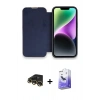 MARSİLYAN™- iPhone 13 Pro Max Kılıf Siluet Minimal Serisi - Siyah Bilvis 5in1 5D Magic Hayalet Cam Ekran Koruyucu + Raze Metal Kamera Lens - GD