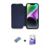 MARSİLYAN™- iPhone 13 Pro Max Kılıf Siluet Minimal Serisi - Siyah Bilvis 5in1 5D Magic Hayalet Cam Ekran Koruyucu + Shine Kamera Lens Koruma Cam - PE