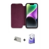 MARSİLYAN™- iPhone 13 Pro Max Kılıf Siluet Minimal Serisi - Siyah Bilvis 5in1 5D Magic Hayalet Cam Ekran Koruyucu + Rainbow Kamera Lens Koruma Cam - BZ