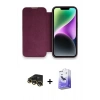 MARSİLYAN™- iPhone 13 Pro Max Kılıf Siluet Minimal Serisi - Siyah Bilvis 5in1 5D Magic Hayalet Cam Ekran Koruyucu + Raze Metal Kamera Lens - GD