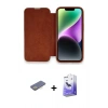 MARSİLYAN™- iPhone 13 Pro Max Kılıf Siluet Minimal Serisi - Siyah Bilvis 5in1 5D Magic Hayalet Cam Ekran Koruyucu + Renkli Kamera Lens Koruma Cam - SI