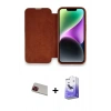 MARSİLYAN™- iPhone 13 Pro Max Kılıf Siluet Minimal Serisi - Siyah Bilvis 5in1 5D Magic Hayalet Cam Ekran Koruyucu + Rainbow Kamera Lens Koruma Cam - KI