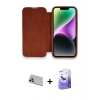 MARSİLYAN™- iPhone 13 Pro Max Kılıf Siluet Minimal Serisi - Siyah Bilvis 5in1 5D Magic Hayalet Cam Ekran Koruyucu + Rainbow Kamera Lens Koruma Cam - REGD