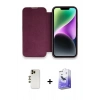 MARSİLYAN™- iPhone 13 Pro Max Kılıf Siluet Minimal Serisi - Siyah Bilvis 5in1 5D Magic Hayalet Cam Ekran Koruyucu + Shine Kamera Lens - GD