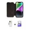 MARSİLYAN™- iPhone 13 Pro Max Kılıf Siluet Minimal Serisi - Siyah Bilvis 5in1 5D Magic Hayalet Cam Ekran Koruyucu + Shine Kamera Lens - GD