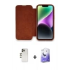 MARSİLYAN™- iPhone 13 Pro Max Kılıf Siluet Minimal Serisi - Siyah Bilvis 5in1 5D Magic Hayalet Cam Ekran Koruyucu + Shine Kamera Lens - GD