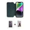 MARSİLYAN™- iPhone 13 Pro Max Kılıf Siluet Minimal Serisi - Siyah Bilvis Hayalet Cam Ekran Koruyucu + Neon Fosforlu Kamera Lens - BZ