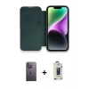 MARSİLYAN™- iPhone 13 Pro Max Kılıf Siluet Minimal Serisi - Siyah Bilvis Hayalet Cam Ekran Koruyucu + Neon Fosforlu Kamera Lens - BZ