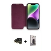 MARSİLYAN™- iPhone 13 Pro Max Kılıf Siluet Minimal Serisi - Siyah Bilvis Hayalet Cam Ekran Koruyucu + Raze Metal Kamera Lens - GD