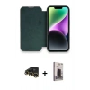 MARSİLYAN™- iPhone 13 Pro Max Kılıf Siluet Minimal Serisi - Siyah Bilvis Hayalet Cam Ekran Koruyucu + Raze Metal Kamera Lens - GD