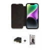 MARSİLYAN™- iPhone 13 Pro Max Kılıf Siluet Minimal Serisi - Siyah Bilvis Hayalet Cam Ekran Koruyucu + Raze Metal Kamera Lens - GD