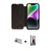 MARSİLYAN™- iPhone 13 Pro Max Kılıf Siluet Minimal Serisi - Siyah Bilvis Hayalet Cam Ekran Koruyucu + Rainbow Kamera Lens Koruma Cam - MR