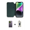 MARSİLYAN™- iPhone 13 Pro Max Kılıf Siluet Minimal Serisi - Siyah Bilvis Hayalet Cam Ekran Koruyucu + Neon Fosforlu Kamera Lens - YL