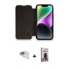 MARSİLYAN™- iPhone 13 Pro Max Kılıf Siluet Minimal Serisi - Siyah Bilvis Hayalet Cam Ekran Koruyucu + Pers Alüminyum Kamera Lens - SABE