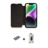 MARSİLYAN™- iPhone 13 Pro Max Kılıf Siluet Minimal Serisi - Siyah Bilvis Hayalet Cam Ekran Koruyucu + Renkli Kamera Lens Koruma Cam - SI