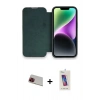 MARSİLYAN™- iPhone 13 Pro Max Kılıf Siluet Minimal Serisi - Siyah Joko 5D Cam + Rainbow Kamera Lens Koruma Cam - KI