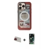 MARSİLYAN™- iPhone 13 Pro Max Kılıf Siluet Modern Koleksiyonu - Şeffaf 360 Full Body Arka Koruyucu + Kırmızı Rainbow Kamera Lens Koruma Cam