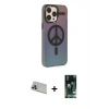 MARSİLYAN™- iPhone 13 Pro Max Kılıf Siluet Modern Koleksiyonu - Şeffaf 360 Full Body Arka Koruyucu + Rainbow Kamera Lens Koruma Cam - MR