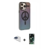 MARSİLYAN™- iPhone 13 Pro Max Kılıf Siluet Modern Koleksiyonu - Şeffaf 360 Full Body Arka Koruyucu + Pers Alüminyum Kamera Lens - LT