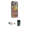 MARSİLYAN™- iPhone 13 Pro Max Kılıf Siluet Modern Koleksiyonu - Şeffaf 360 Full Body Arka Koruyucu + Rainbow Kamera Lens Koruma Cam - BZ