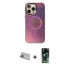 MARSİLYAN™- iPhone 13 Pro Max Kılıf Siluet Modern Koleksiyonu - Şeffaf 360 Full Body Arka Koruyucu + Rainbow Kamera Lens Koruma Cam - BZ