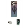 MARSİLYAN™- iPhone 13 Pro Max Kılıf Siluet Modern Koleksiyonu - Şeffaf 360 Full Body Arka Koruyucu + Rainbow Kamera Lens Koruma Cam - REGD