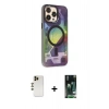 MARSİLYAN™- iPhone 13 Pro Max Kılıf Siluet Modern Koleksiyonu - Şeffaf 360 Full Body Arka Koruyucu + Shine Kamera Lens - GD