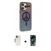 MARSİLYAN™- iPhone 13 Pro Max Kılıf Siluet Modern Koleksiyonu - Şeffaf 360 Full Body Arka Koruyucu + Shine Kamera Lens - GD