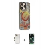 MARSİLYAN™- iPhone 13 Pro Max Kılıf Siluet Modern Koleksiyonu - Şeffaf 360 Full Body Arka Koruyucu + Shine Kamera Lens - GD