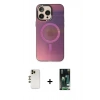 MARSİLYAN™- iPhone 13 Pro Max Kılıf Siluet Modern Koleksiyonu - Şeffaf 360 Full Body Arka Koruyucu + Shine Kamera Lens - GD